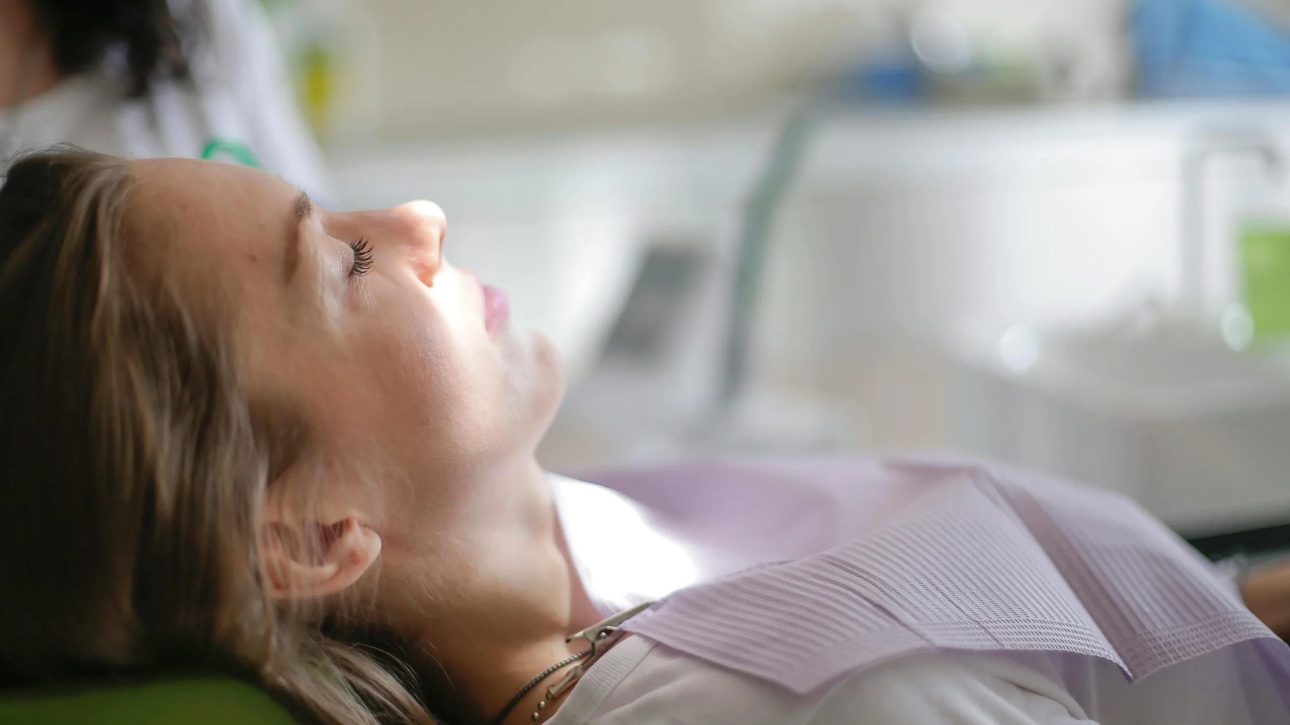 Patient under deep sedation for dental surgery in a dental clinic