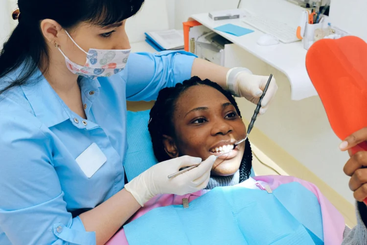 Woman Receiving IV Sedation for Oral Surgery