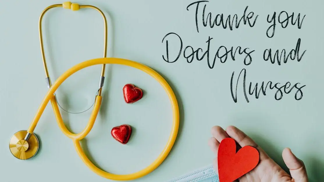 Pacemakers and dental visits with stethoscope, red hearts, thank you message, and medical mask on white background.