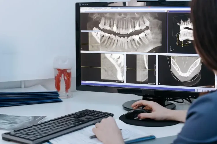 Dental X-ray revealing root canal symptoms.