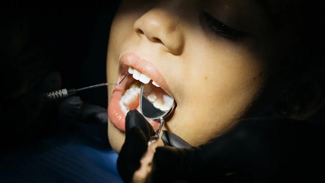 Child at dentist for bleeding gums checkup