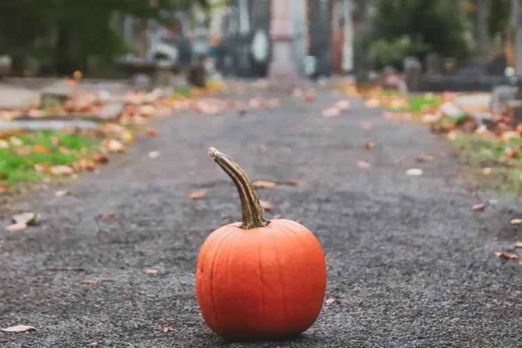 Pumpkin with teeth health tips during Halloween theme