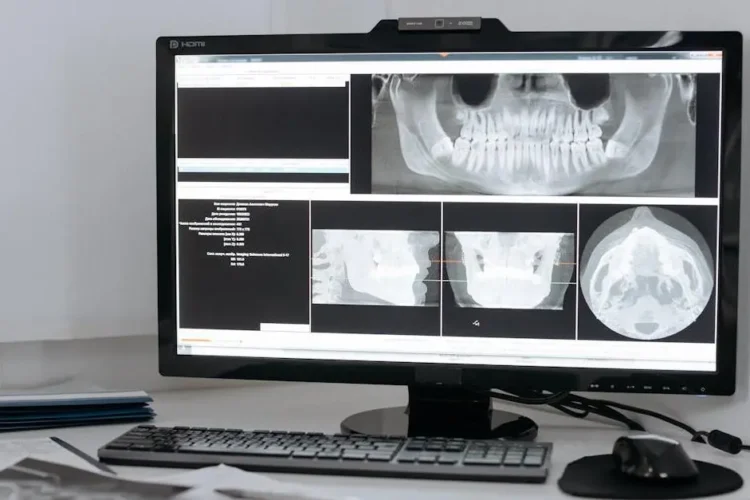 Dental X-ray indicating when to seek emergency dental care.